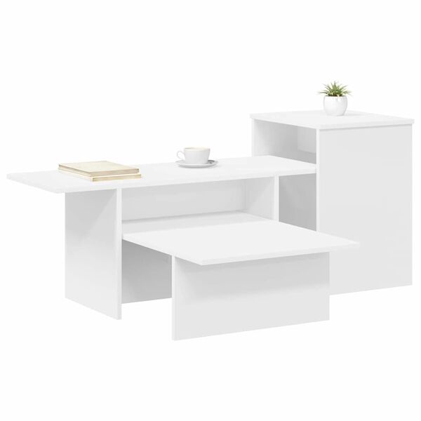 vidaXL Table console Blanc 91,5 x 35 x 38,5 cm Bois d'ing&eacute;nierie