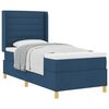 vidaXL Lit &agrave; ressorts avec matelas Bleu 90 x 200 cm tissu
