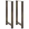 vidaXL Pieds de table de bar en acier naturel, 2 pi&egrave;ces, 60 x (110-111) cm