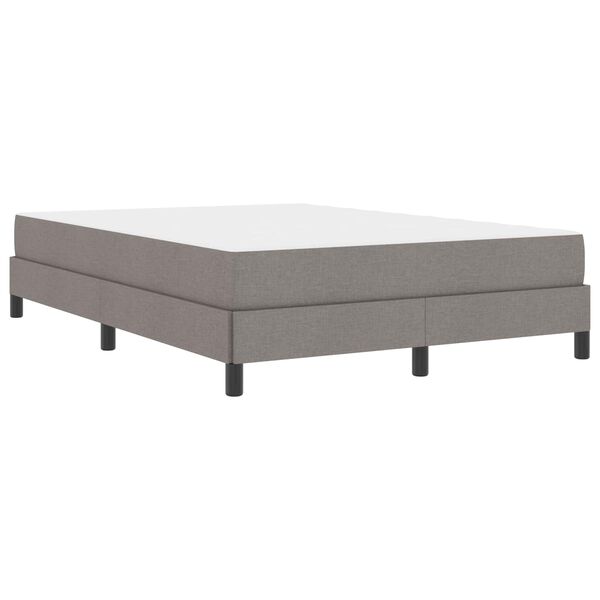 vidaXL Lit &agrave; ressorts avec matelas Taupe 140 x 200 cm tissu
