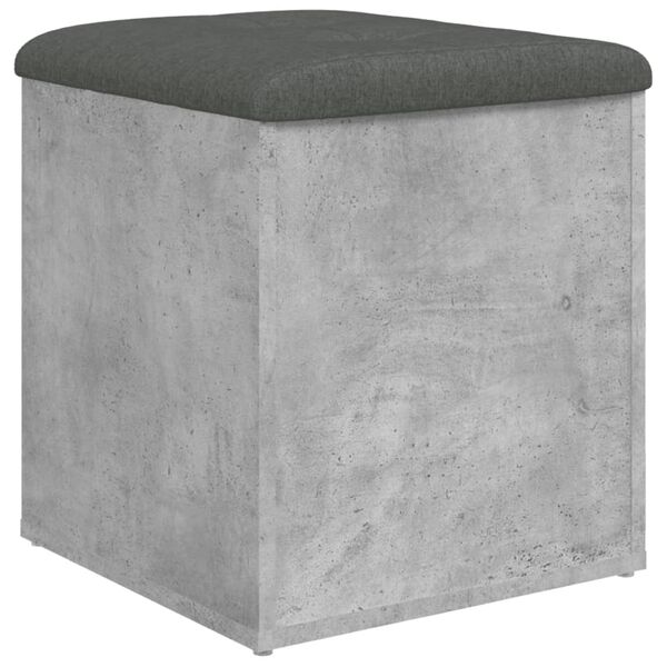 vidaXL Banc de rangement gris b&eacute;ton 42x42x45 cm bois d'ing&eacute;nierie