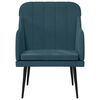 vidaXL Fauteuil Bleu 63x76x80 cm Velours