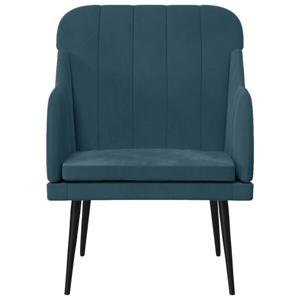 vidaXL Fauteuil Bleu 63x76x80 cm Velours