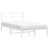 vidaXL Cadre de lit m&eacute;tal sans matelas et t&ecirc;te de lit blanc 120x190 cm