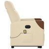 vidaXL Fauteuil inclinable de massage &eacute;lectrique Cr&egrave;me Tissu