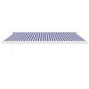 vidaXL Auvent r&eacute;tractable bleu et blanc 4,5x3 m tissu et aluminium