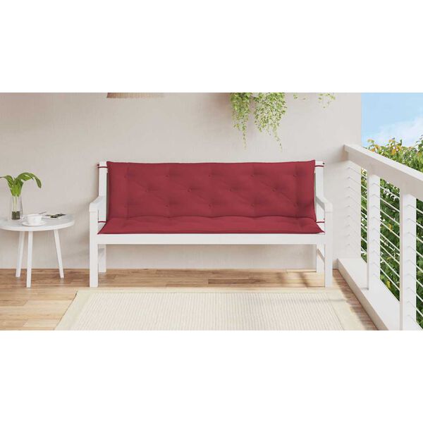 vidaXL Coussin de banc de jardin rouge bordeaux tissu oxford
