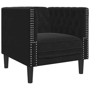 vidaXL Canap&eacute; Noir 74,5 x 71 x 70,5 cm Velours
