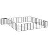 vidaXL Parc pour chien 46panneaux Noir 50x100cm Acier enduit de poudre