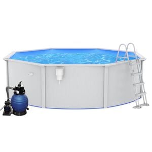 vidaXL Piscine avec pompe filtrante &agrave; sable et &eacute;chelle 460x120 cm