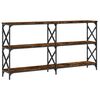 vidaXL Table console ch&ecirc;ne fum&eacute; 156x28x80,5 cm bois d'ing&eacute;nierie