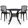 vidaXL Ensemble de bistro 3 pcs Aluminium coulé Noir