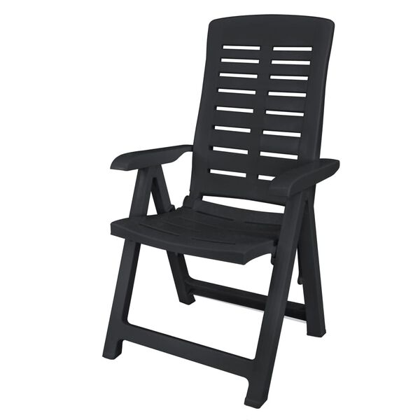 vidaXL Ensemble &agrave; manger d'ext&eacute;rieur 9 pcs Plastique Anthracite