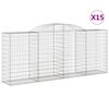 vidaXL Paniers à gabions arqués 15 pcs 300x50x120/140 cm fer galvanisé