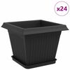 vidaXL Pots de plantes 24 pcs Noir 28,5 x 28,5 x 22 cm Plastique