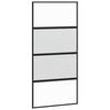 vidaXL Porte coulissante noir 102,5x205 cm verre tremp&eacute; aluminium