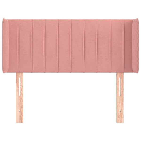 vidaXL T&ecirc;te de lit avec oreilles Rose 93x16x78/88 cm Velours