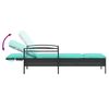 vidaXL Chaise longue avec coussin Noir 63 x 200 x 81 cm R&eacute;sine tress&eacute;e (&Eacute;tats-Unis uniquement)