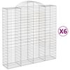 vidaXL Paniers &agrave; gabions arqu&eacute;s 6 pcs 200x50x200/220 cm Fer galvanis&eacute;