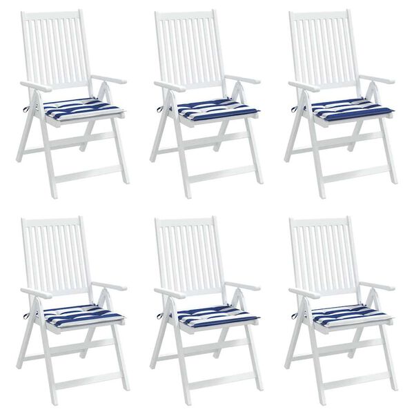 vidaXL Coussins de chaise de jardin lot de 6 40x40x4 cm tissu