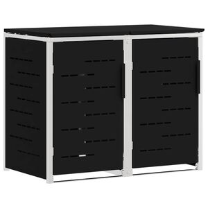 vidaXL Stockage de bac &agrave; d&eacute;chets Noir 138 x 77,5 x 112,5 cm