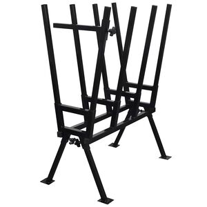vidaXL Tr&eacute;teau enduit de poudre noir pour travail en bois