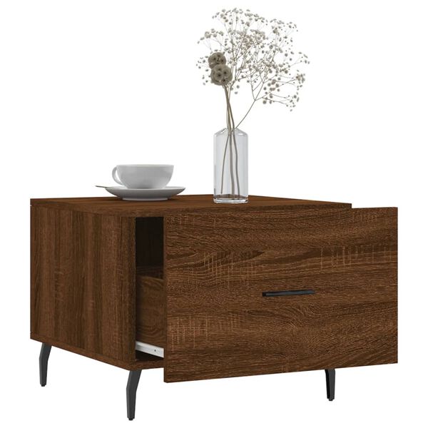 vidaXL Table basse Ch&ecirc;ne marron 50x50x40 cm Bois d'ing&eacute;nierie