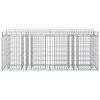 vidaXL Lit sur&eacute;lev&eacute; gabion 2 pcs Argent&eacute; 200 x 50 x 80 cm