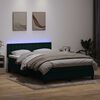 vidaXL Sommier &agrave; lattes de lit et matelas et LED vert fonc&eacute; 160x210cm velours