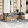 vidaXL Salon de jardin avec coussins 7 pcs beige r&eacute;sine tress&eacute;e