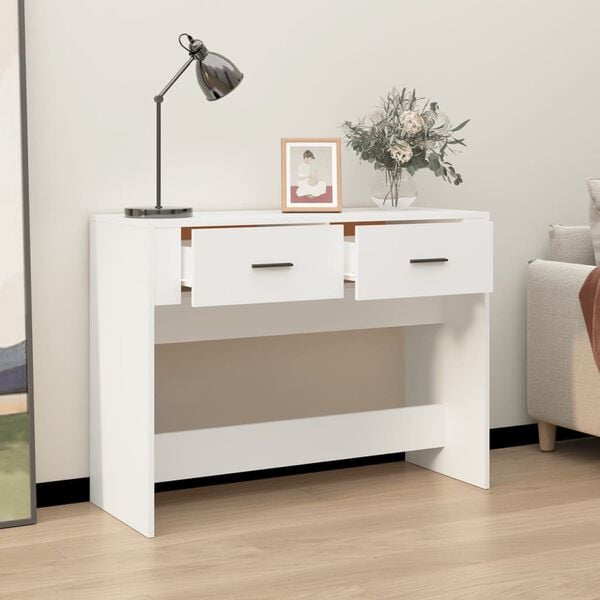 vidaXL Table console Blanc 100x39x75 cm Bois d'ing&eacute;nierie