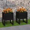 vidaXL Jardini&egrave;res 2 pcs Noir 40x40x52,5 cm Bois massif de pin