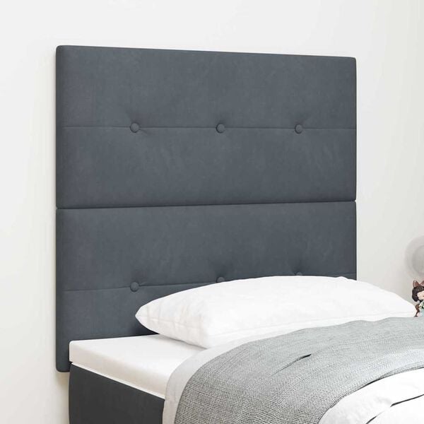 vidaXL T&ecirc;te de lit LED avec des lumi&egrave;res &agrave; LED Gris 80 cm Polyester