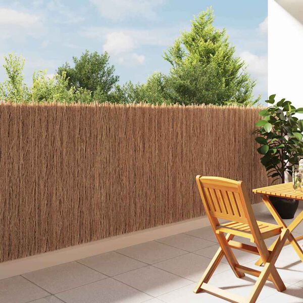 vidaXL Cl&ocirc;ture en brande Marron 600 x 125 cm Bois de brosse