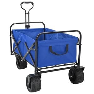 vidaXL Chariot de courses pliant avec freins Bleu 89 x 63 x 96 cm