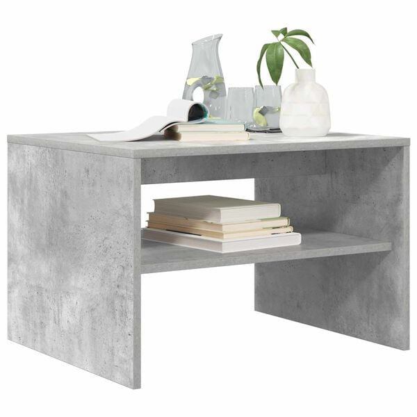 vidaXL Table basse Gris b&eacute;ton 60 x 50 x 40 cm Bois d'ing&eacute;nierie