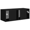 vidaXL Meuble TV mural Noir 78,5 x 31 x 29,5 cm Bois d'ing&eacute;nierie