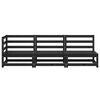 vidaXL Salon de jardin 3 pcs noir bois de pin massif