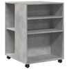 vidaXL Table d'appoint avec roues gris b&eacute;ton bois d'ing&eacute;nierie