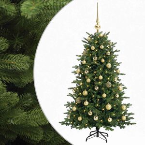 vidaXL Sapin de No&euml;l artificiel avec boules 120 cm 150 LED Blanc chaud