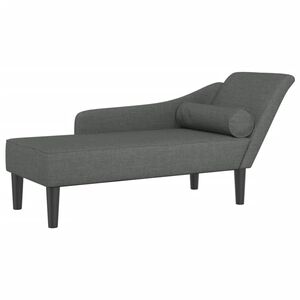 vidaXL Chaise longue avec coussins gris fonc&eacute; tissu