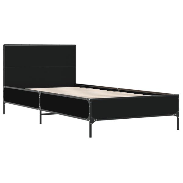 vidaXL Cadre de lit sans matelas noir 90x200 cm