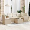 vidaXL Salon de jardin avec coussins 6 pcs beige r&eacute;sine tress&eacute;e