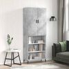 vidaXL Buffet haut Gris b&eacute;ton 69,5x34x180 cm Bois d'ing&eacute;nierie
