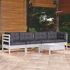 vidaXL Salon de jardin 5 pcs avec coussins bois de pin massif