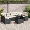 vidaXL Ensemble de canap&eacute; de jardin 8 pcs Noir Poly rotin