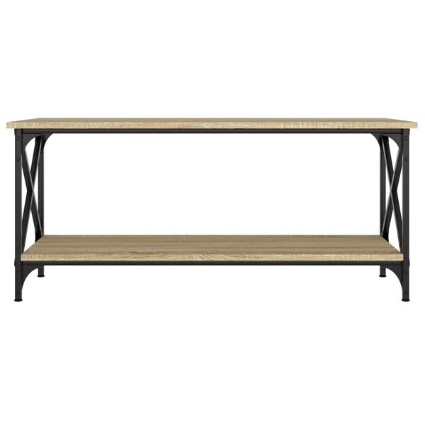 vidaXL Table basse Ch&ecirc;ne sonoma 100x45x45 cm Bois d'ing&eacute;nierie et fer