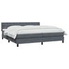 vidaXL Sommier &agrave; lattes de lit et matelas gris fonc&eacute; 180x210cm velours