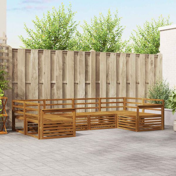 vidaXL Ensembles de canap&eacute;s 6 pcs Naturel Bois d'Acacia Massif