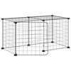 vidaXL Cage animaux de compagnie &agrave; 8 panneaux et porte Noir 70x35x35 cm